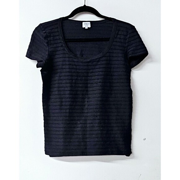 Armani Collezioni Tops - ARMANI Collezioni Blue Scoop Neck Tee Top Womens Shirt Blouse Italy (12) $360